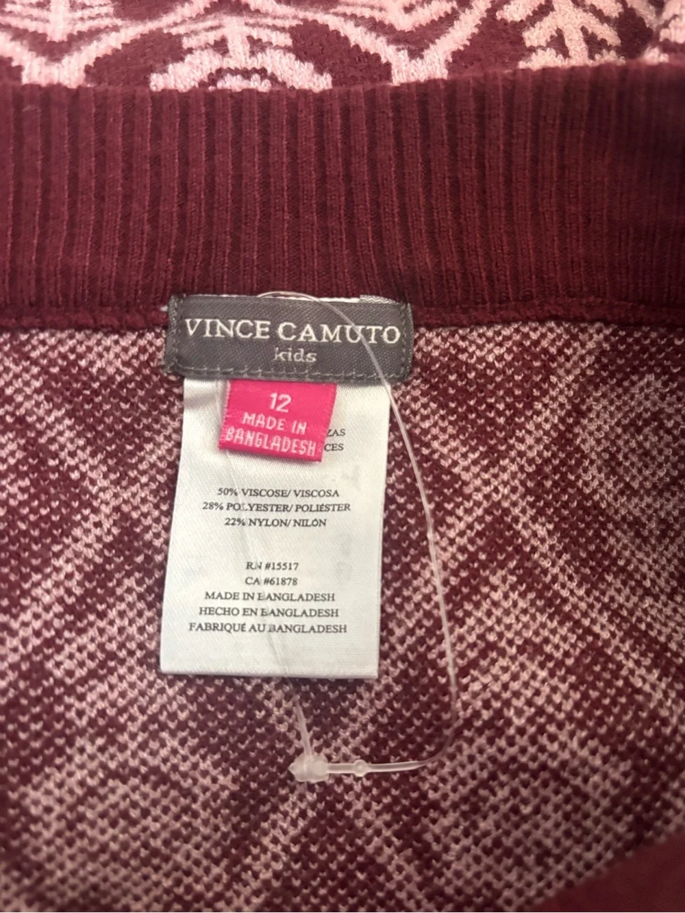 Vince camuto Kids Two-Piece Knit Floral Set - Maroon & Pink